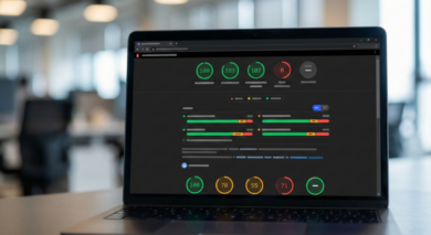 Dashboard displayed on laptop