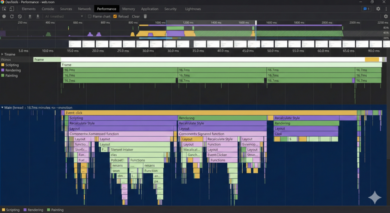 Waterfall analysis showing request timing